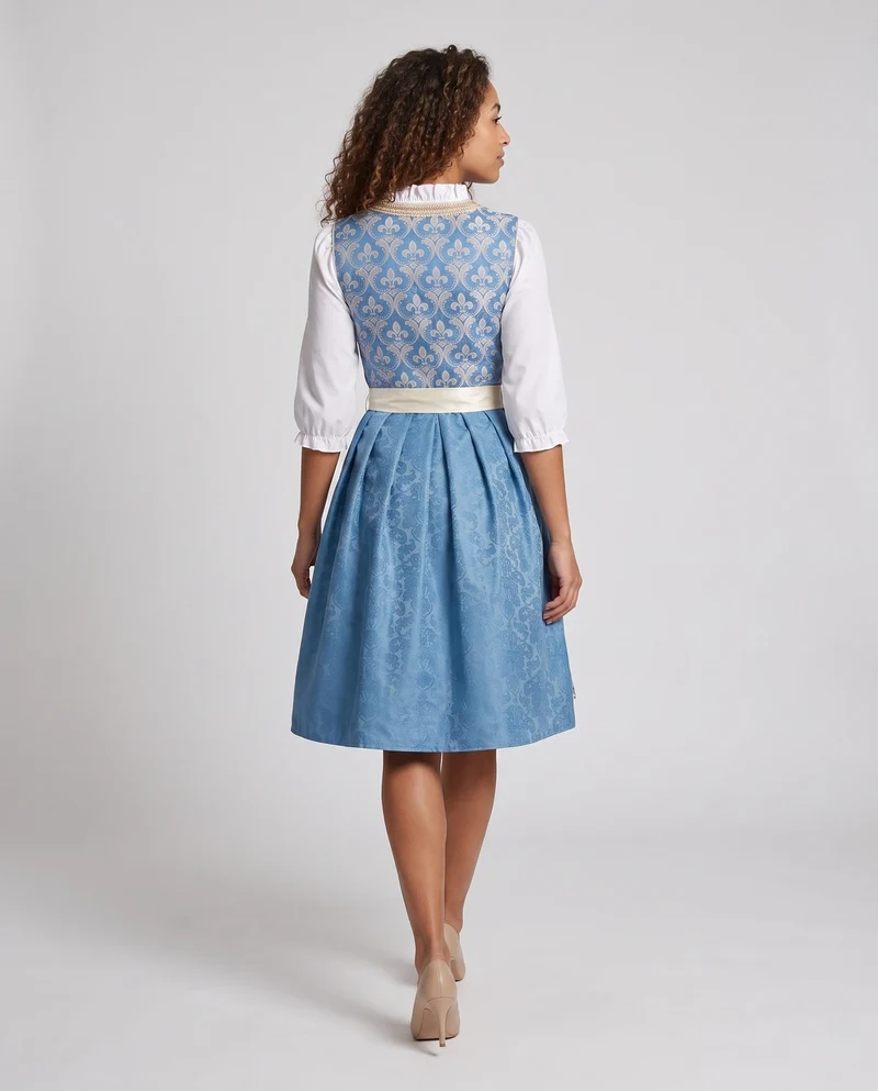 Damen Dirndl Kleid mit eleganten Spitzendetails und traditionellem Saum Drune