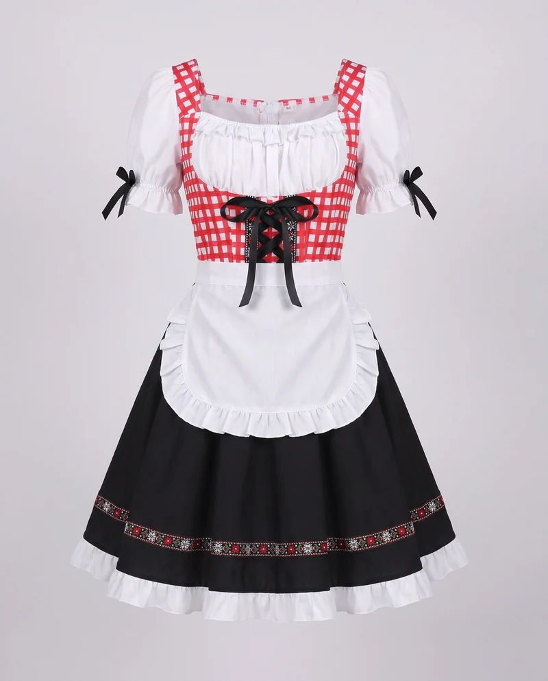 Damen Dirndl Kleid mit eleganter Stickerei und charmantem Taillengürtel Drune