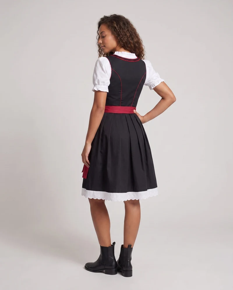 Dirndl-Kleid für Frauen mit traditionellen Spitzenakzenten und eleganter Schnürung Drune