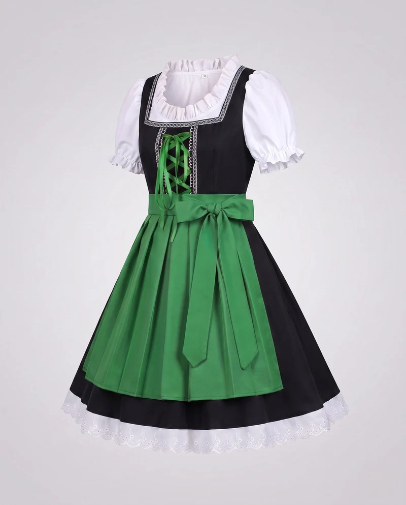 Dirndl-Kleid für Frauen mit traditionellen Spitzenakzenten und eleganter Schnürung Drune