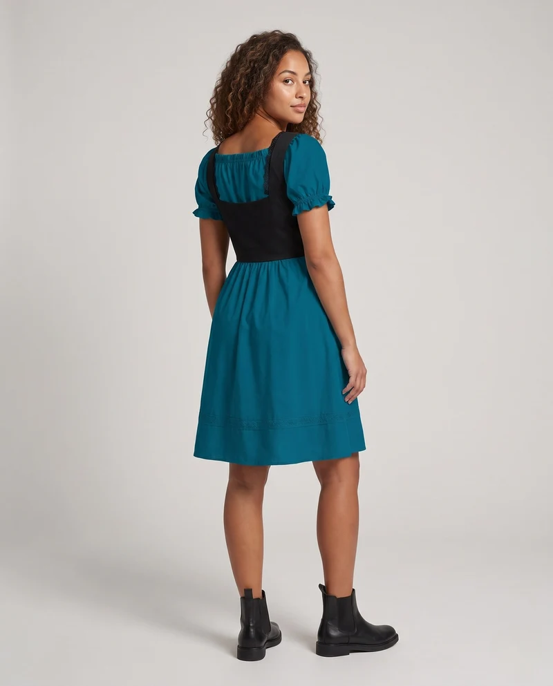 Damen Dirndl mit hochwertiger Handwerkskunst und eleganten Schnürdetails Drune