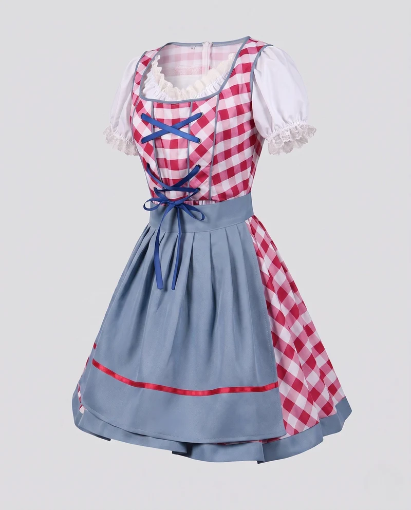 Damen-Dirndl mit Rüschendetails und eleganter Schnürung Drune