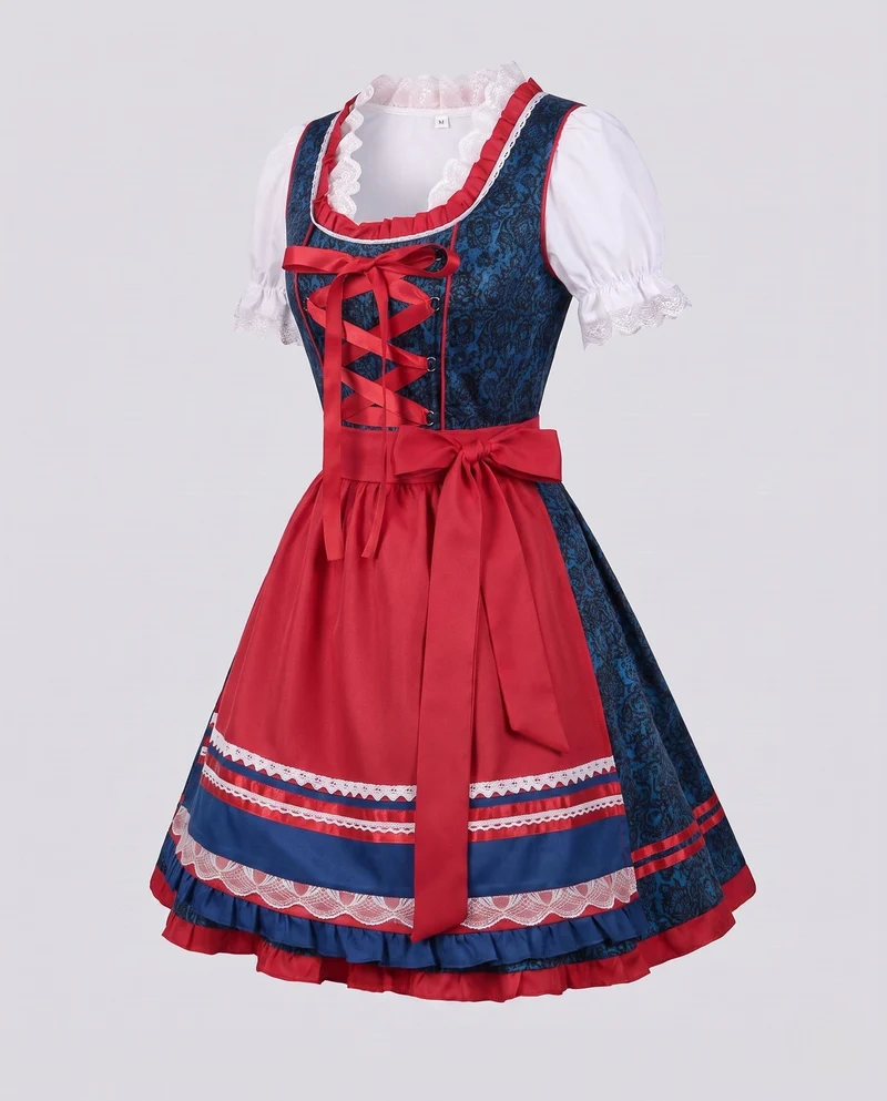 Damen-Dirndl mit Rüschendetails und eleganter Schnürung Drune