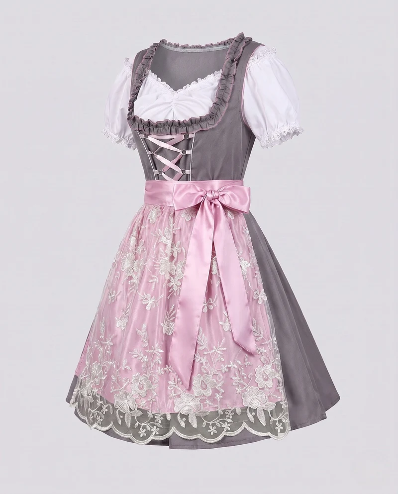 Damen-Dirndl mit Rüschendetails und eleganter Schnürung Drune
