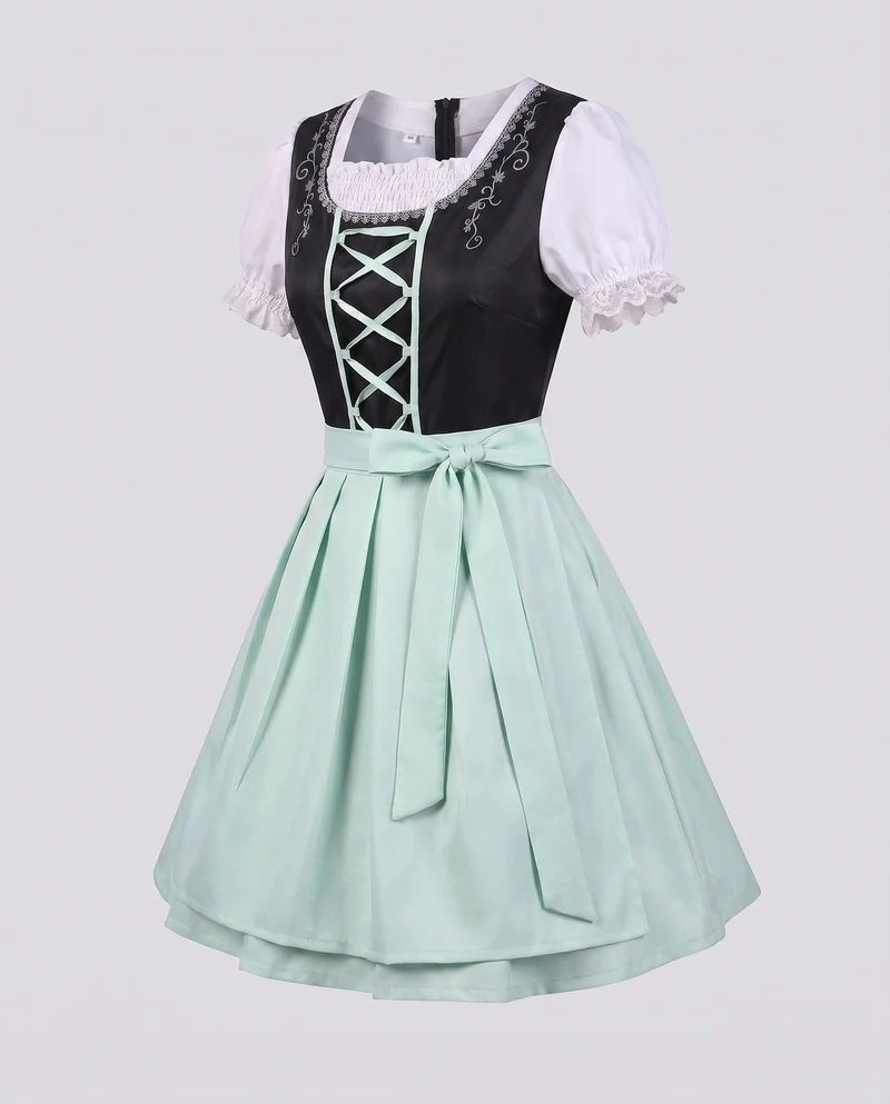 Damen-Dirndl mit Rüschendetails und eleganter Schnürung Drune