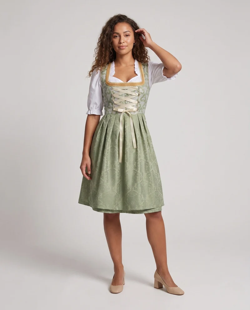 Damen Dirndl mit Spitze und elegantem Schürze Drune