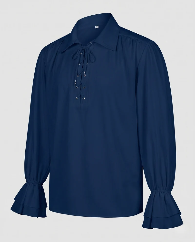 Damen elegante Bluse mit Rüscheln und dekorativem Schnürdetail Drune
