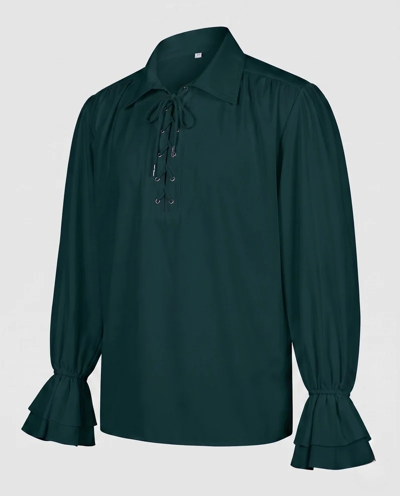 Damen elegante Bluse mit Rüscheln und dekorativem Schnürdetail Drune
