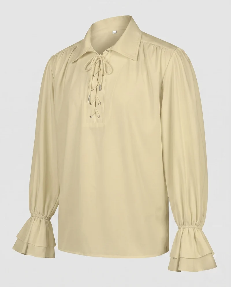 Damen elegante Bluse mit Rüscheln und dekorativem Schnürdetail Drune