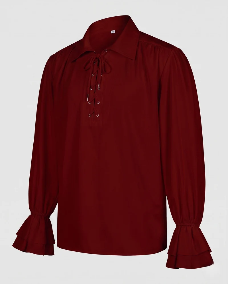Damen elegante Bluse mit Rüscheln und dekorativem Schnürdetail Drune