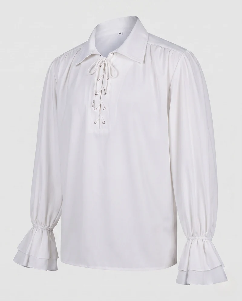 Damen elegante Bluse mit Rüscheln und dekorativem Schnürdetail Drune