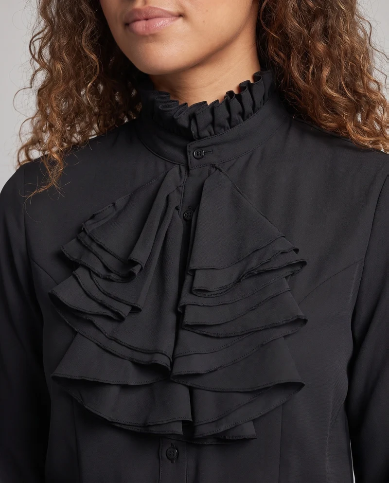 Frauen elegante Bluse mit Rüschendesign Drune