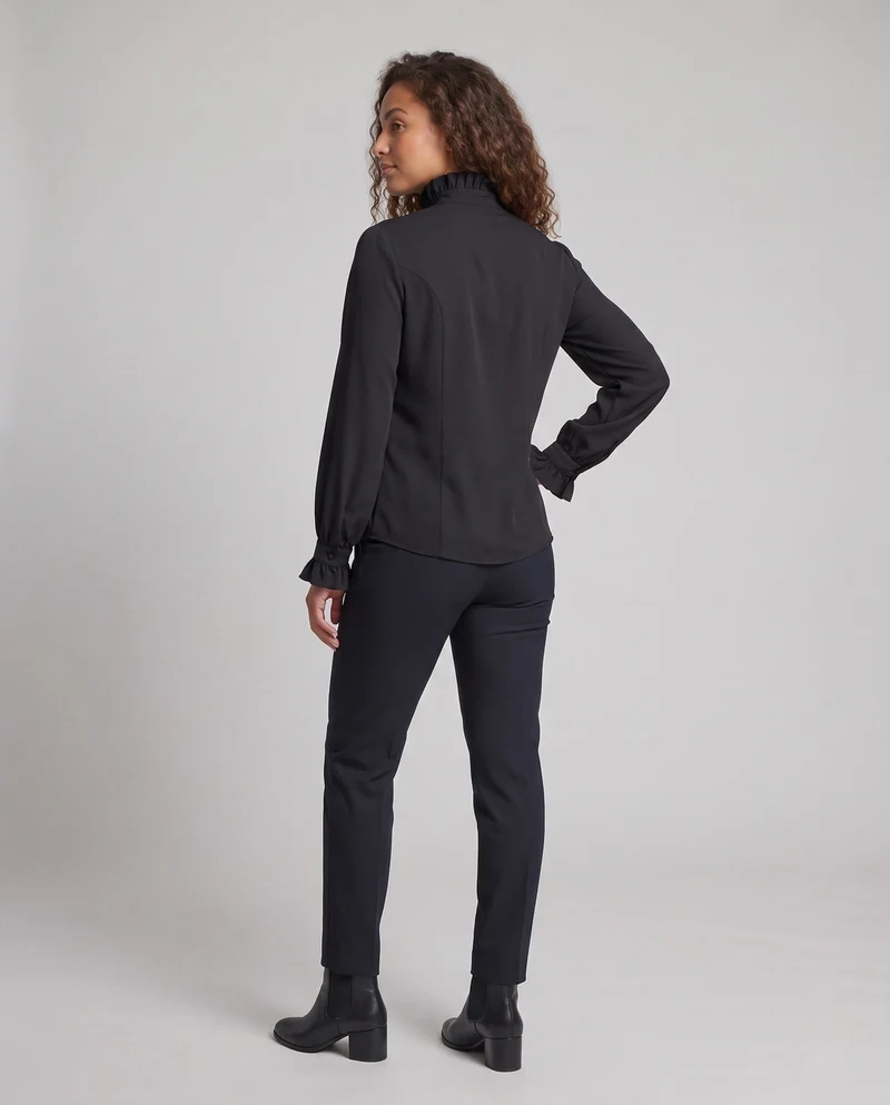 Frauen elegante Bluse mit Rüschendesign Drune