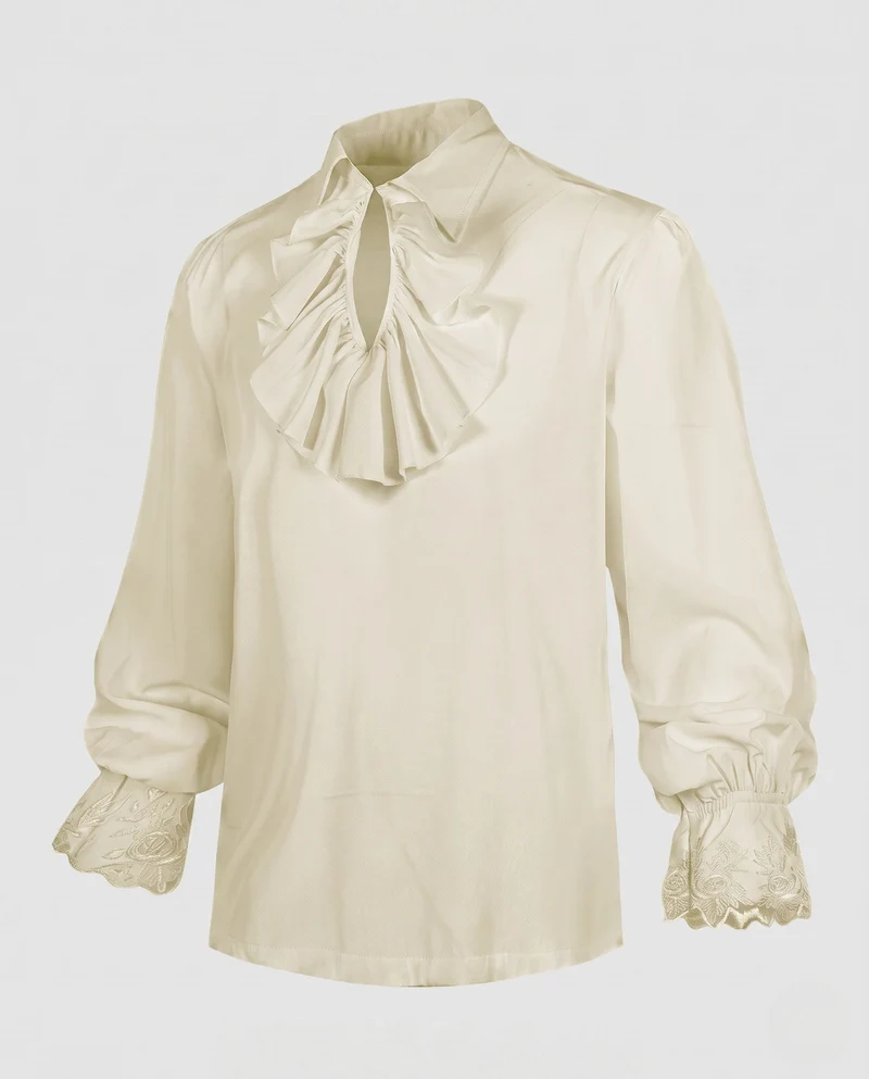 Damen elegante Bluse mit Rüschendetails und subtiler Spitze dekorativen Drune