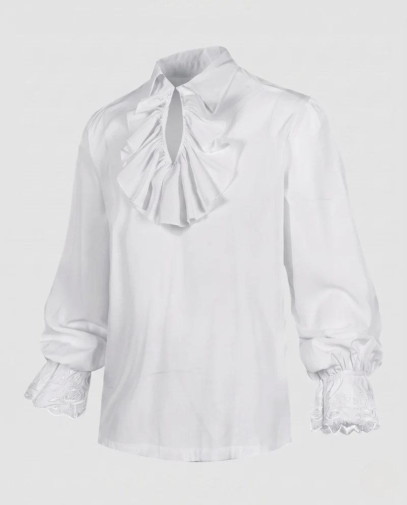 Damen elegante Bluse mit Rüschendetails und subtiler Spitze dekorativen Drune
