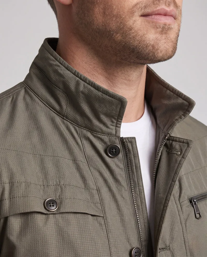 Herren wasserabweisende Stehkragen Übergangsjacke mit wattierter thermischer Fütterung und multifunktionalen Taschen