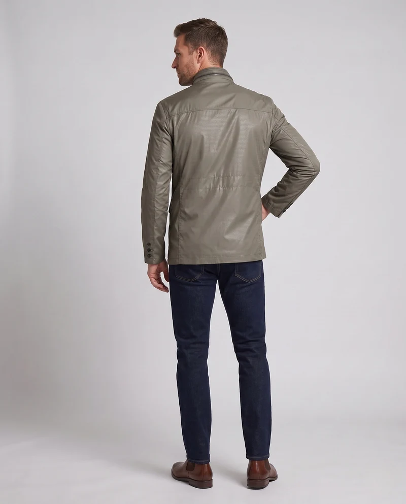 Herren wasserabweisende Stehkragen Übergangsjacke mit wattierter thermischer Fütterung und multifunktionalen Taschen