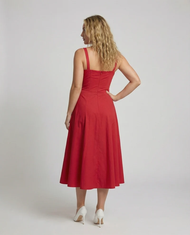 Damen Formende Taillierte-Passform Midikleid