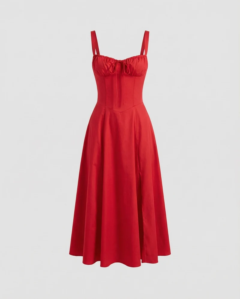 Damen Formende Taillierte-Passform Midikleid