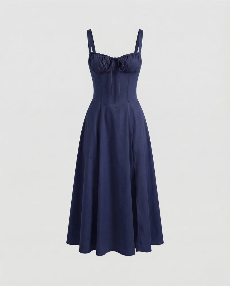 Damen Formende Taillierte-Passform Midikleid