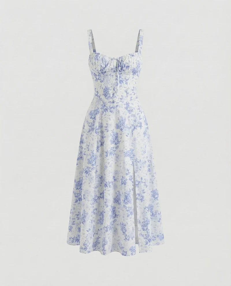 Damen Formende Taillierte-Passform Midikleid