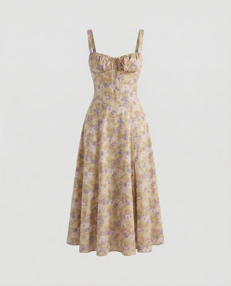 Damen Formende Taillierte-Passform Midikleid