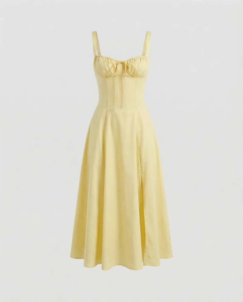 Damen Formende Taillierte-Passform Midikleid