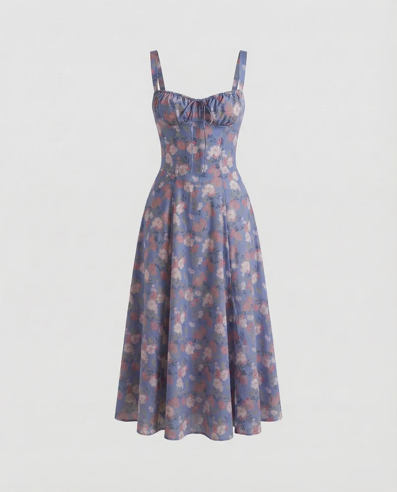 Damen Formende Taillierte-Passform Midikleid