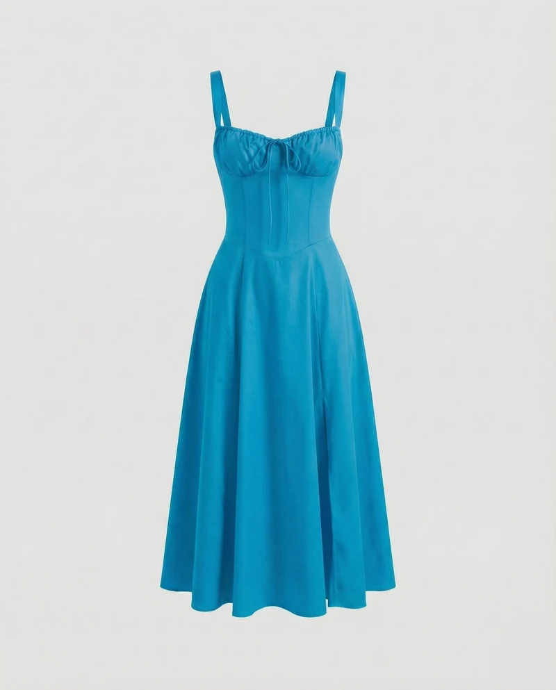 Damen Formende Taillierte-Passform Midikleid