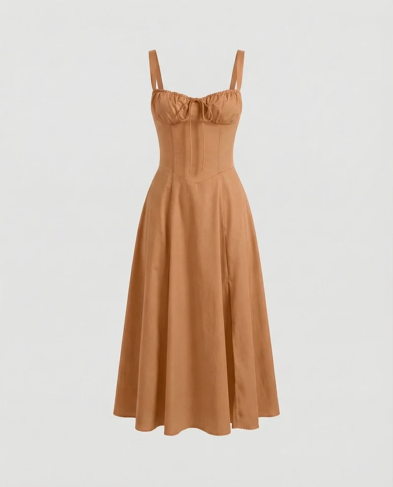 Damen Formende Taillierte-Passform Midikleid