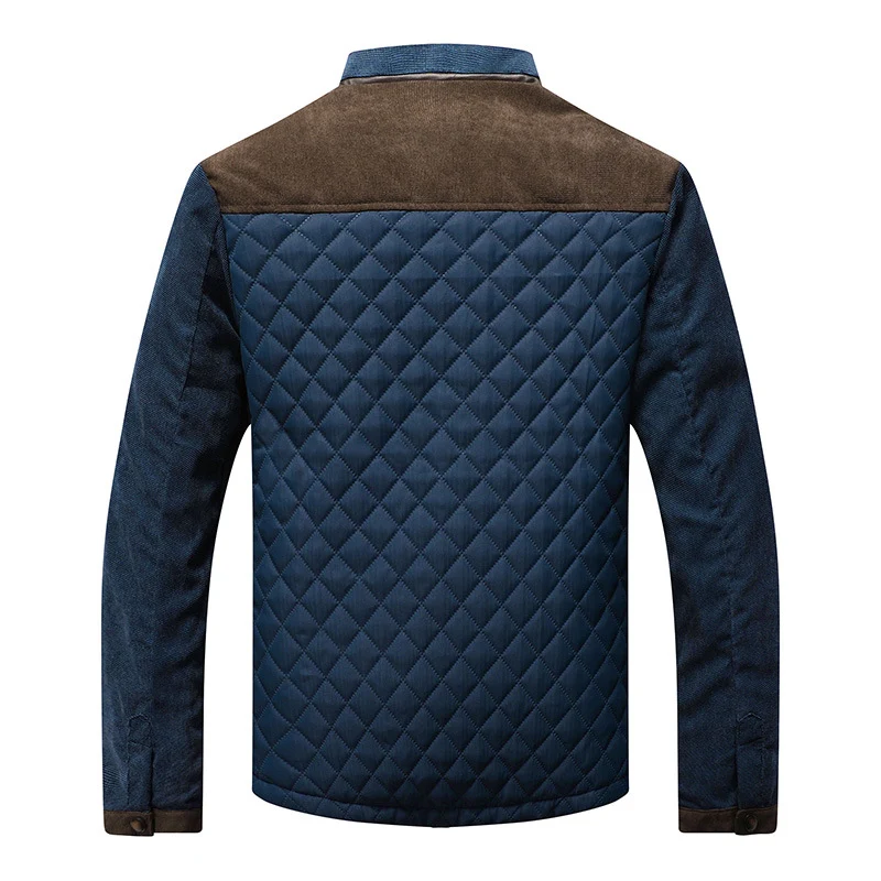 Herren Gepolsterte Rauten‑Steppjacke mit Stehkragen und Kontrastbesatz Drune