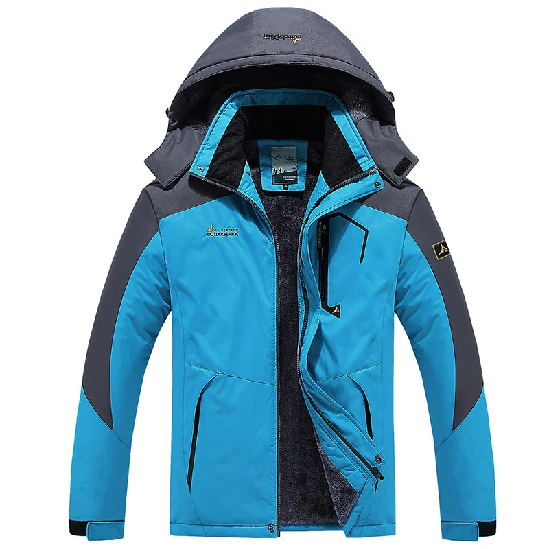 Herren multifunktionale wasserdichte Outdoorjacke mit abnehmbarem Fleece-Innenlayer und verstellbarer Kapuze Drune