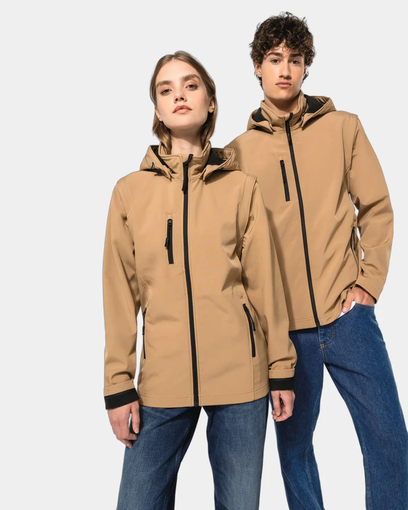 Softshelljacke 3-lagig abnehmbare Ärmel zum Personalisieren