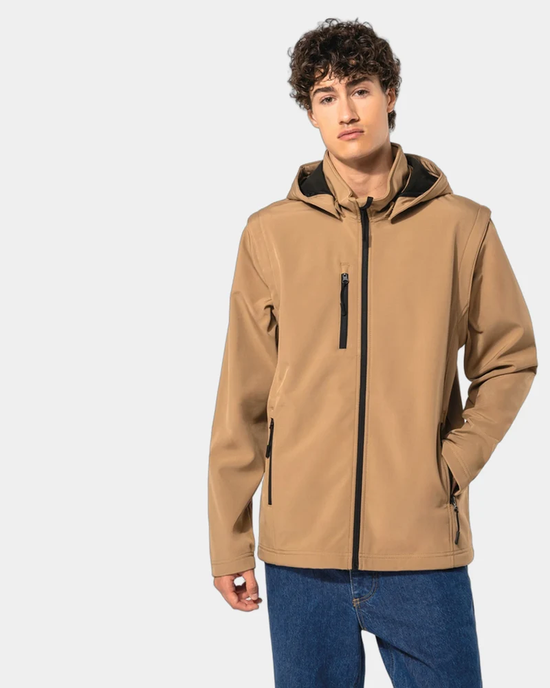 Softshelljacke 3-lagig abnehmbare Ärmel zum Personalisieren