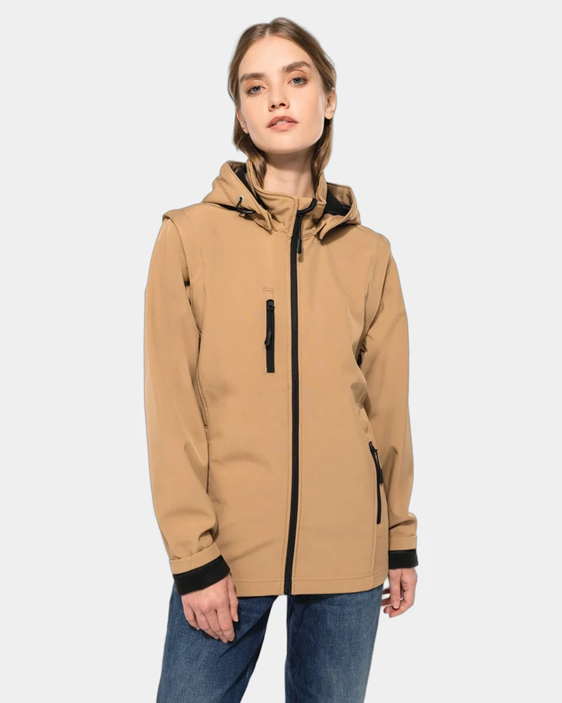 Softshelljacke 3-lagig abnehmbare Ärmel zum Personalisieren