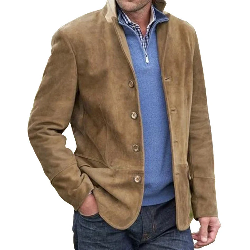 Herren Elegante Wildlederjacke mit modernen Details Drune