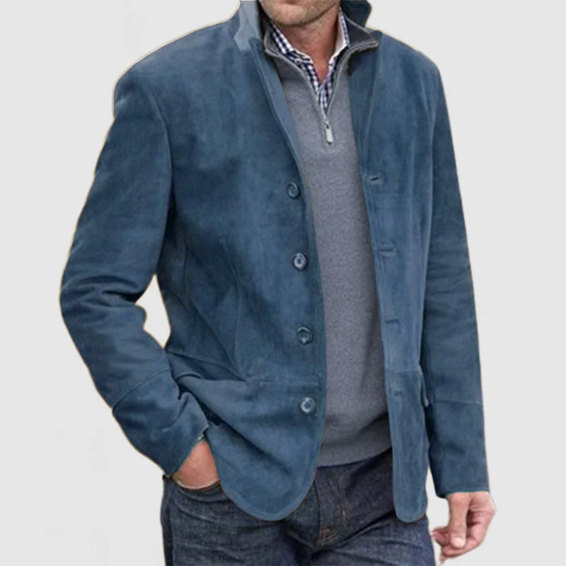 Herren Elegante Wildlederjacke mit modernen Details Drune