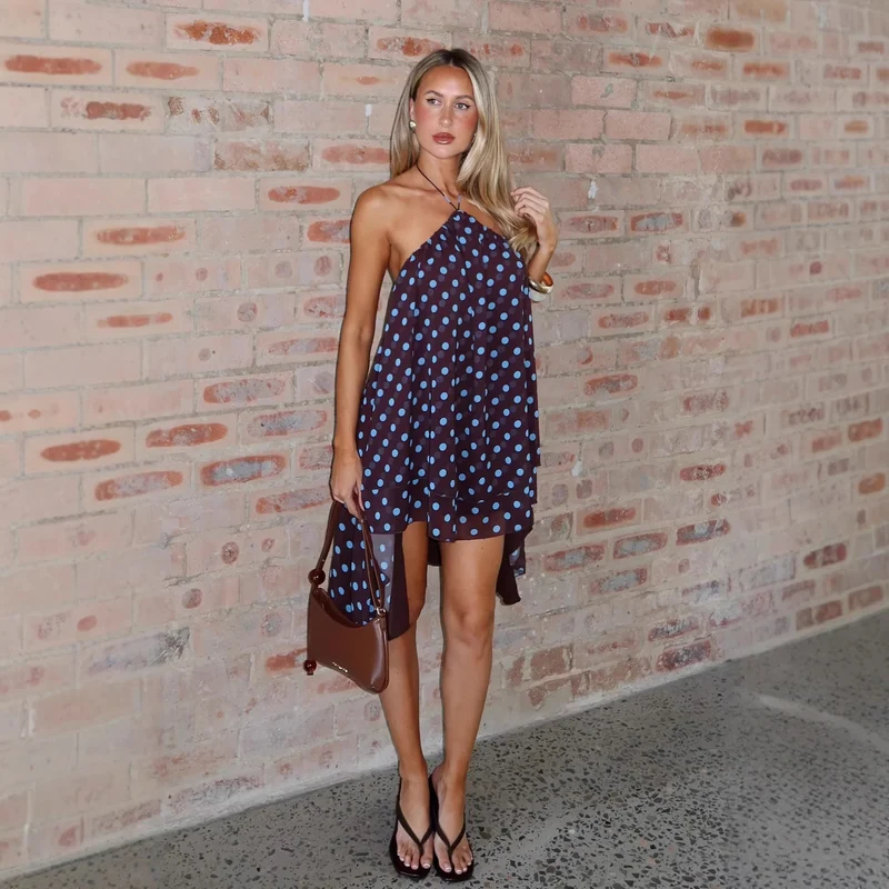 Damen maritimes Strandkleid mit fließendem Schnitt Drune