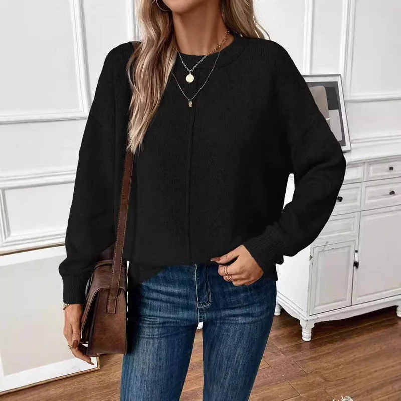 Damen Bequemer und stilvoller Oversized Pullover mit langen Ärmeln Drune