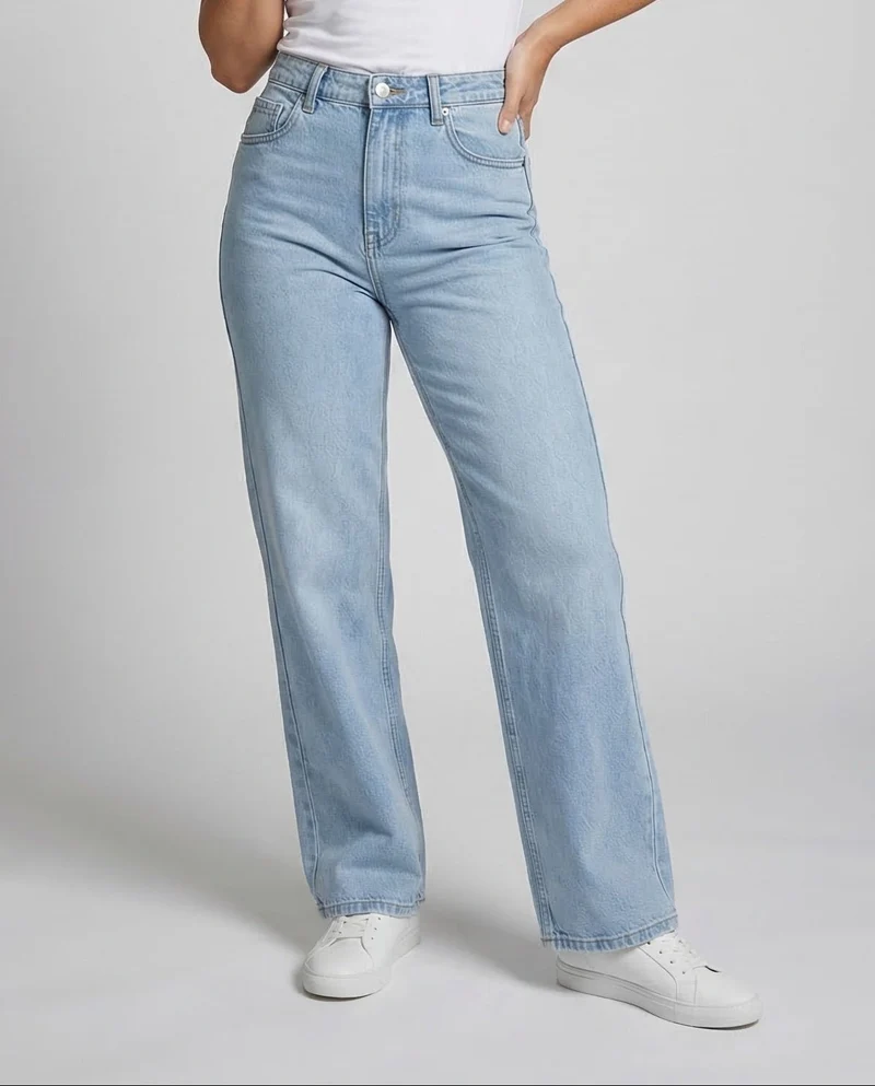 Damen Jeans Weit High Waist