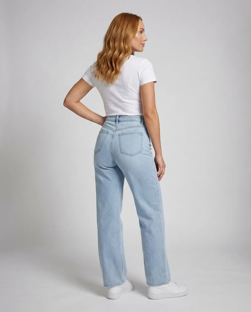 Damen Jeans Weit High Waist