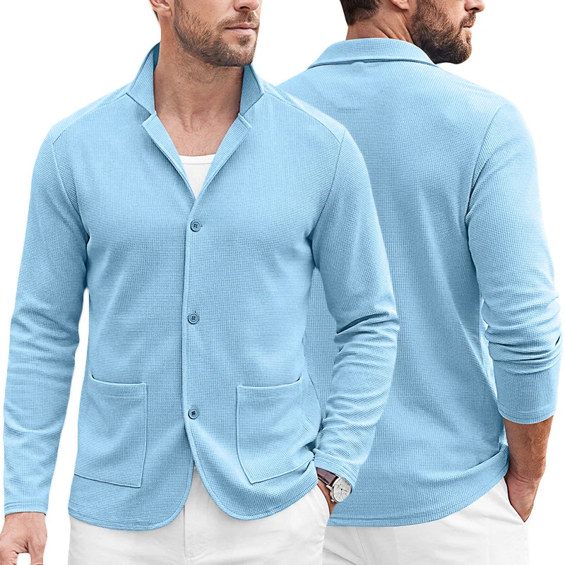 Herren Strickblazer-Cardigan mit Strukturstrick und aufgesetzten Taschen Drune