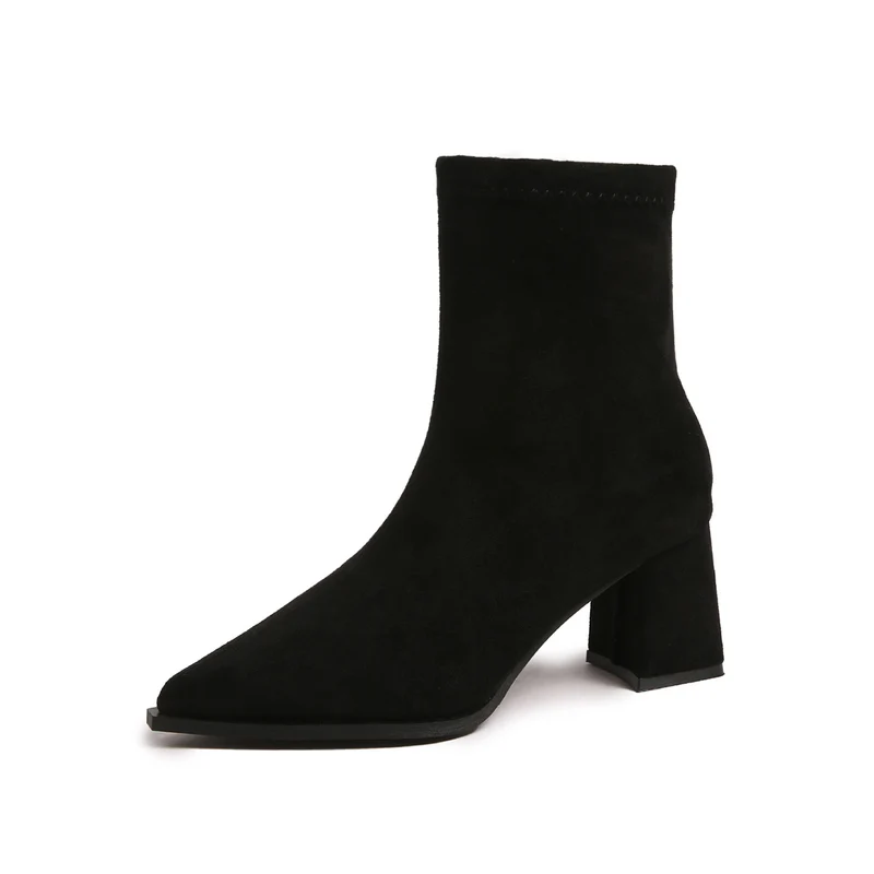 Damen Elegante und modische Stiefeletten mit blockierendem Absatz Drune