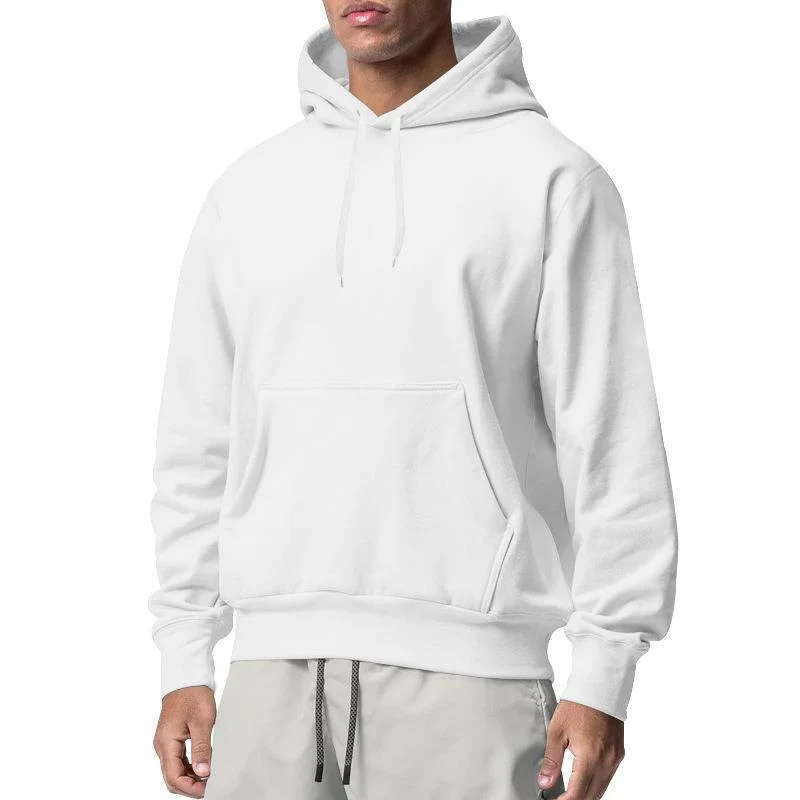 Herren nan Premium-Kapuzenpullover mit Kängurutasche, innen angerautem Fleece, verstärkter Nackennaht und geripptem Saum Drune