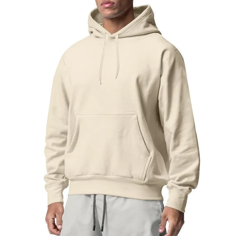 Herren nan Premium-Kapuzenpullover mit Kängurutasche, innen angerautem Fleece, verstärkter Nackennaht und geripptem Saum Drune