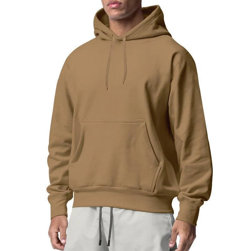 Herren nan Premium-Kapuzenpullover mit Kängurutasche, innen angerautem Fleece, verstärkter Nackennaht und geripptem Saum Drune