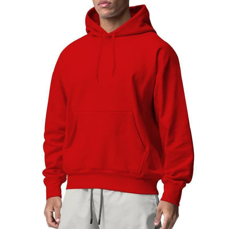 Herren nan Premium-Kapuzenpullover mit Kängurutasche, innen angerautem Fleece, verstärkter Nackennaht und geripptem Saum Drune