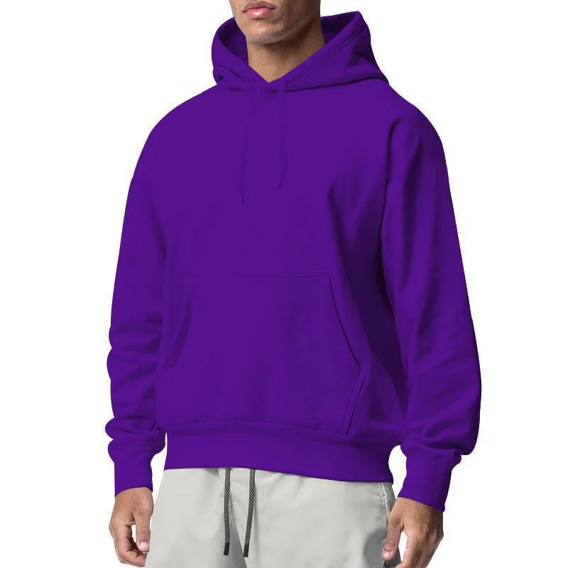 Herren nan Premium-Kapuzenpullover mit Kängurutasche, innen angerautem Fleece, verstärkter Nackennaht und geripptem Saum Drune
