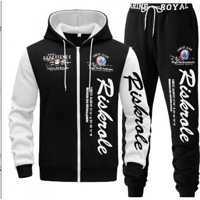 Herren Sportlicher Hoodie- und Jogginghosen-Set Drune