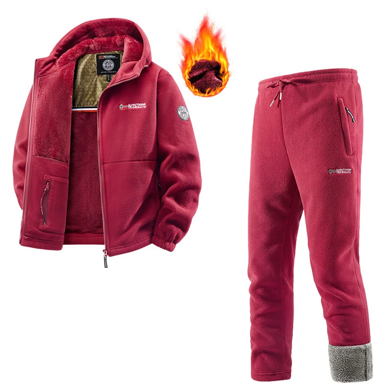 Damen Fleecejacke und Jogginghose Set Drune